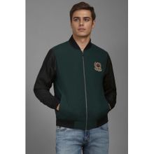 Louis Philippe Green Colorblock Regular Fit Jacket