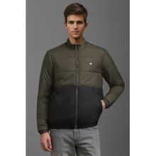 Louis Philippe Olive Colorblock Regular Fit Jacket