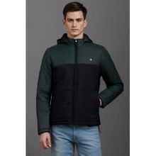 Louis Philippe Green Colorblock Regular Fit Jacket