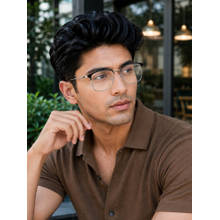 ROYAL SON Square Silver Black Specs for Men Women Sf0087-C3