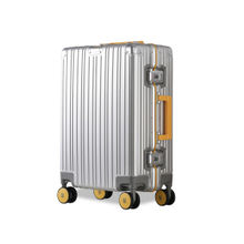 EUME Aluminium Cabin Luggage 50 Cm Trolley Bags for Travel Aluminium Silver (S)