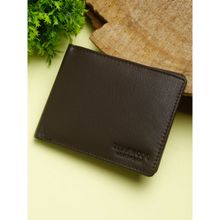 Teakwood Men Brown Solid Two Fold RFID Protected Leather Wallet
