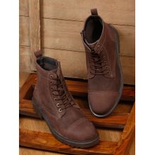 Teakwood Men Brown Leather Lace-Up Boots