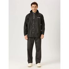 ZEEL Men's Lightweight Rain Jacket and Pant - Black (Set of 2)