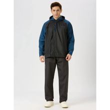 ZEEL Waterproof Black Blue Rain Jacket and Pant (Set of 2)