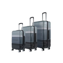 Tommy Hilfiger Unisex Triton Pro Hard Luggage Trolley Bag - Black & Grey (Set of 3)