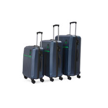 United Colors of Benetton Cobalt Unisex Pack Of 3 Polyester Navy Blue Hard Luggage Bag (L)