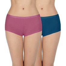 Amante Solid Three-fourth Coverage Low Rise Boyshort Panties (Pack of 2)