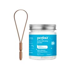 Perfora Routine Teeth Whitening Combo - Teeth Whitening Powder And Copper Tongue Cleaner