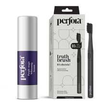 Perfora Perfect White Combo - Magic Whitening Serum And Electric Toothbrush (Charcoal Grey)