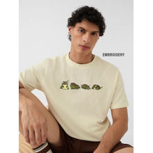 The Souled Store Originals Relaxed : Tired Frog Men Cream T-shirt