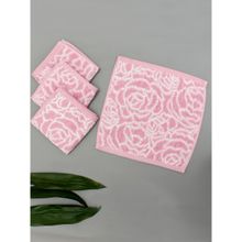 AVI LIVING Cotton Face Towel- Set Of 4- Gsm 500- Color Pink (M)