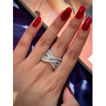 ISHKAARA Criss-Cross Ad Stone Studded Ring