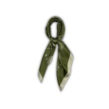 The Tie Hub Olive Green Off White Soft Finish Pure Microfiber Paisley Bandana Men Neckerchief