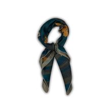 The Tie Hub Charcoal Grey Teal Reversible Wool Pinstripe Color Block Men Scarf