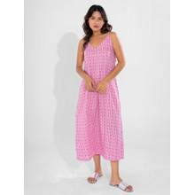 FEATHERS CLOSET Pink Horizon Pure Cotton V-Neck Night Maxi
