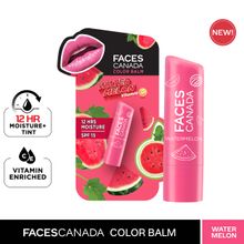 Faces Canada Color Balm | 12hr Moisture For Dry- Chapped Lips | Vitamin C | Spf 15 | Watermelon