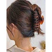 OOMPH Brown Large Big Acrylic Hair Claw Hair Clip for Women and Girls Stylish Latest