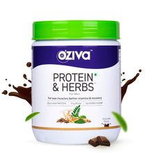 OZiva Protein & Herbs For Men, for Lean Muscle, Better Stamina and Recovery, Chocolate