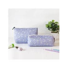Strokes by Namrata Mehta Lavender Love Cosmetic Pouches - Set of 2