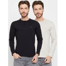 Okane Mens Long Sleeves Henley Neck T-Shirt (Pack of 2)