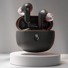 Skullcandy Rail In-Ear Wireless Earbuds, Alexa Enabled, Microphone- Black