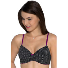 Amante Delicate Dots Padded Non-Wired T-Shirt Bra - Black