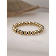 Ornate Jewels Unisex Round Pyrite Beads Stretchable Bracelet