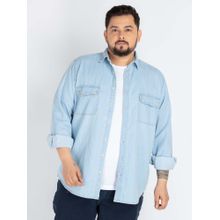 UNSIZED Indigo Solid Casual Shirt