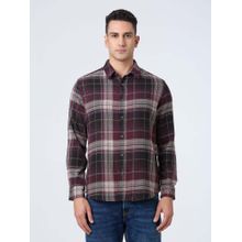 Pepe Jeans Men Red Check Full Sleeve Shirt