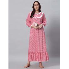 SEPHANI Red Checks Regular Nightdress