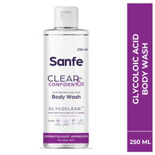 Sanfe Clear & Confident Glycolic Acid Body Wash, AHA Exfoliation, Strawberry Skin, 2% Glycolic Acid