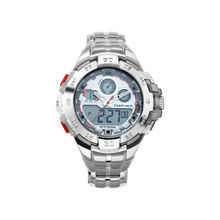 Fastrack Watches NN38054PM01 Grey Dial Analog + Digital Watch For Men NN38054PM01
