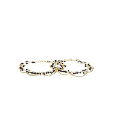 Blueberry Gold Chain Anklet Has Black And White Beads