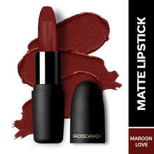 Faces Canada Weightless Matte Finish Lipstick - Maroon Love 06, High Pigment, Hydrated Lips