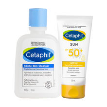Cetaphil Gentle Skin Cleanser & Sun SPF 50 Light Gel Combo
