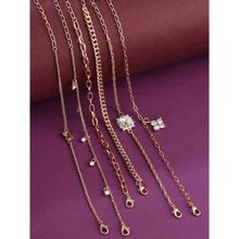 Zaveri Pearls Set Of 6 Gold Tone Dazzling Party Bling Stackable Bracelets-ZPFK14050