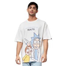 The Souled Store Official Rick And Morty- Reality Oversized T-shirts In White