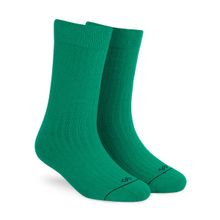 Dynamocks Solid Crew Men & Women Crew Length Socks - Green (Free Size)