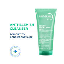 Bioderma Sebium Gel Moussant Actif Cleanser with Salicylic & Glycolic Acid for Acne Prone, Oily Skin
