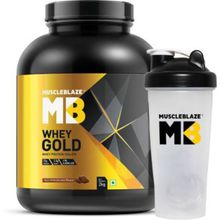 MuscleBlaze Whey Gold 100% Whey Isolate Protein Supplement Powder With Shaker - Rich Milk Chocolate