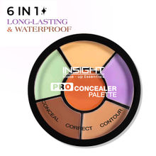 Insight Cosmetics Pro Concealer Palette, 3 In 1 Conceal,Contour & Correct, Long Lasting & Waterproof - Corrector
