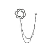 The Tie Hub Men Silver Snake Round Chain Lapel Pin