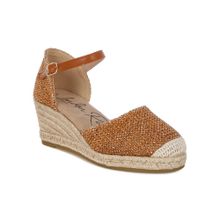 London Rag Raffia Woven Wedges Heels - Tan