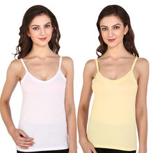 Bralux Women's Taal Cotton Hosiery Half Slip Camisole Set of 2 - Multi-Color