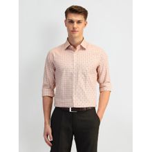 Arrow Checks Nude Full Sleeves Collar Neck Shirt