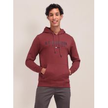 U.S. POLO ASSN. Solid Red Full Sleeves Hoodie