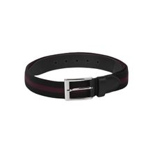 Red Tape Accessories Men Black Leather & Cotton Belt