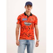 WROGN Orange Typography Collar Neck Polo T-Shirt