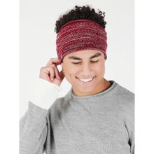 Bharatasya Heathered Knit Woolen Headband Earwarmer Maroon